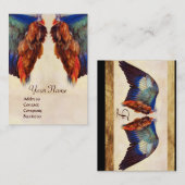 WING VAN EEN ROLLER OP ANTIEK PARCHMENTMonogram Visitekaartje (Voorkant / Achterkant)