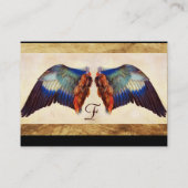 WING VAN EEN ROLLER OP ANTIEK PARCHMENTMonogram Visitekaartje (Achterkant)