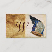 WING VAN EEN ROLLER OP ANTIEK PARCHMENTMonogram Visitekaartje (Achterkant)