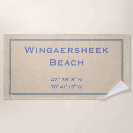 Wingaersheek Beach lengitude/Latitude Beach Towel Strandlaken (Voorkant)