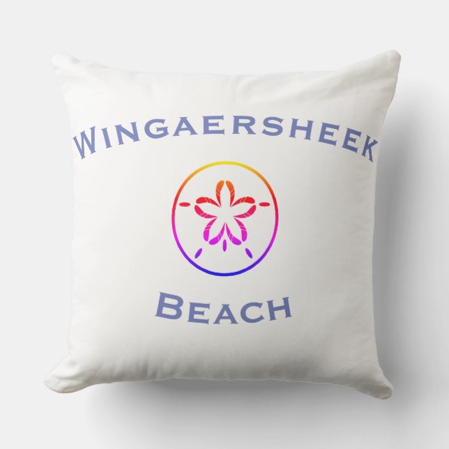 Wingaersheek Beach Longitude/Latitude Throw Pillow Kussen (Voorkant)