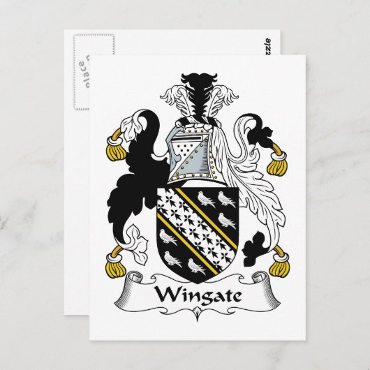 Wingate Family Crest Briefkaart (Voorkant / Achterkant)