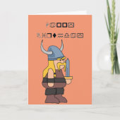 Wingding Viking Happy Birthday Kaart (Voorkant)