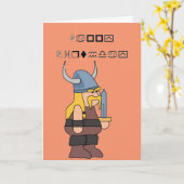 Wingding Viking Happy Birthday Kaart (Gele Bloem)