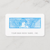 Winged Angel Ornament Letterpress Style Visitekaartje (Voorkant)