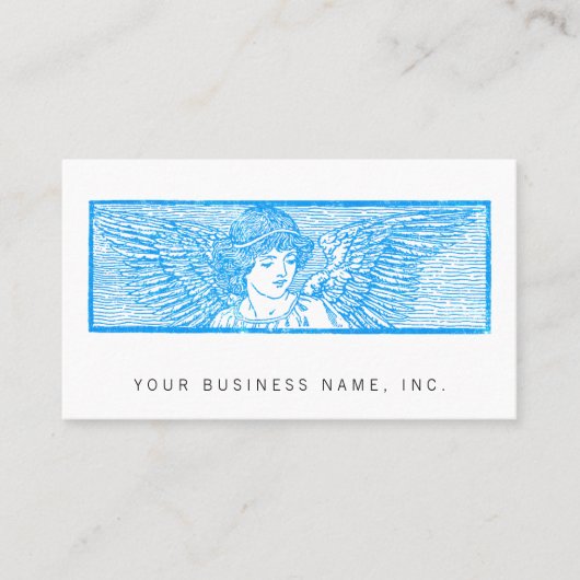 Winged Angel Ornament Letterpress Style Visitekaartje (Voorkant)