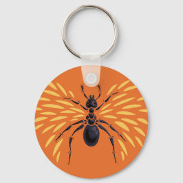 Winged Ant Insect Lover Fiery Oranje Sleutelhanger