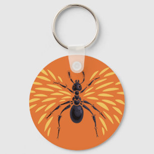 Winged Ant Insect Lover Fiery Oranje Sleutelhanger