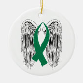 Winged Awareness Ribbon (Green) Keramisch Ornament (Voorkant)