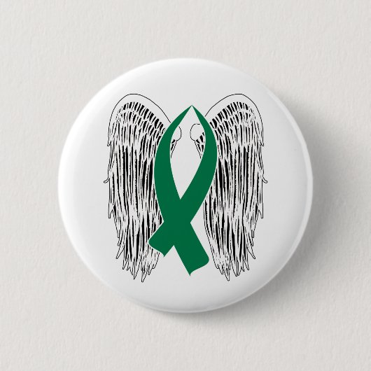 Winged Awareness Ribbon (Green) Ronde Button 5,7 Cm (Voorkant)
