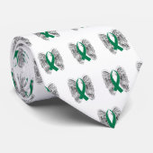 Winged Awareness Ribbon (Green) Stropdas (Opgerold)