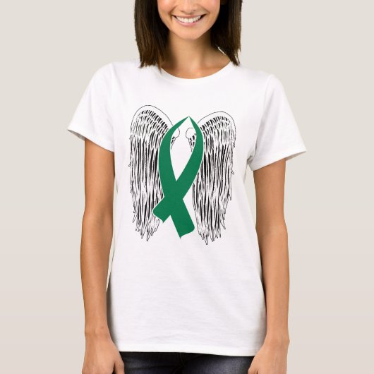 Winged Awareness Ribbon (Green) T-shirt (Voorkant)