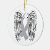 Winged Awareness Ribbon (Grey Ribbon) Keramisch Ornament (Links)