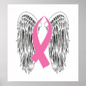 Winged Awareness Ribbon (Pink) Poster (Voorkant)