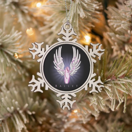 Winged ballet (Dance) Snowflake Pewter Kerstmis O Tin Sneeuwvlok Ornament (Boom)