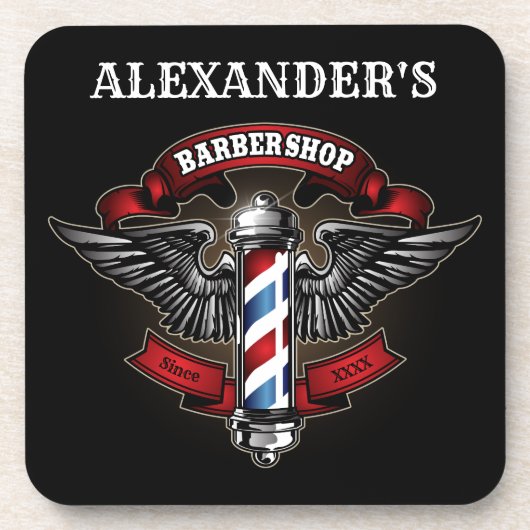 Winged Barber Pole Coaster Bier Onderzetter (Voorkant)