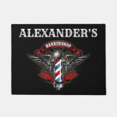 Winged Barber Pole Logo personaliseren Deurmat (Voorkant)