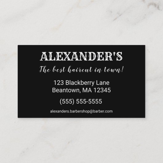 Winged Barber Pole personaliseren Visitekaartje (Achterkant)