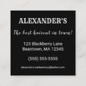 Winged Barber Pole Square Personalize Vierkante Visitekaartje (Achterkant)