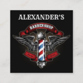 Winged Barber Pole Square Personalize Vierkante Visitekaartje (Voorkant)