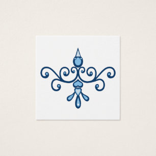 Winged Blauwe vogel van geluk moderne volkskunst Vierkante Visitekaartjes