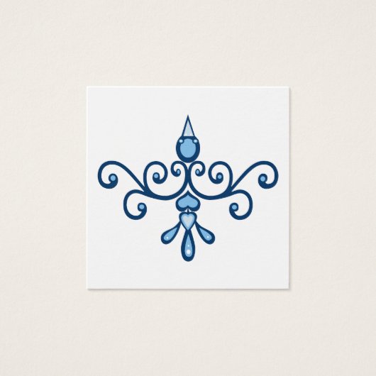 Winged Blauwe vogel van geluk moderne volkskunst Vierkante Visitekaartjes (Voorkant)