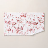  Winged Cherub Angels Flowers Red Toile Bad Handdoek (Handdoek)
