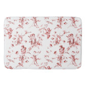  Winged Cherub Angels Flowers Red Toile Badmat (Voorkant)