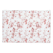  Winged Cherub Angels Flowers Red Toile Kussensloop (Achterkant-Links)