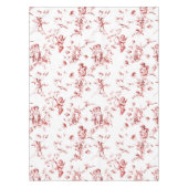  Winged Cherub Angels Flowers Red Toile Tafelkleed (Voorkant)