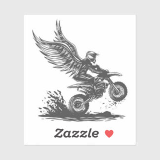 Winged Dirt Bike Rider – Fantasy Motorcycle Sticke Sticker