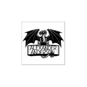 Winged dragon personaliseren rubberstempel (Afrduk)