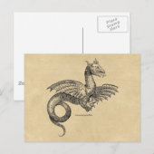Winged Dragon Sepia Briefkaart (Voorkant / Achterkant)