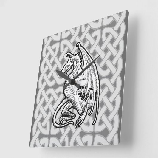 Winged Dragon Vierkante Klok (Hoek)