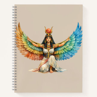 Winged Egyptian Goddess Mythology Inspired Design Notitieboek