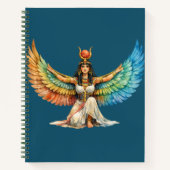 Winged Egyptian Goddess Mythology Inspired Design Notitieboek (Voorkant)