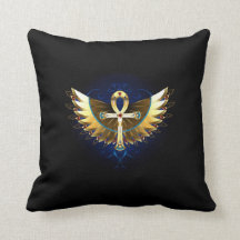Winged Egyptisch Ankh Sierkussen
