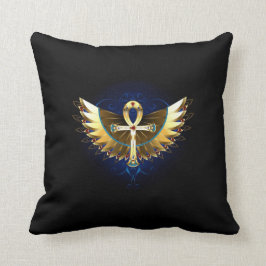 Winged Egyptisch Ankh Sierkussen
