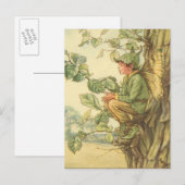 Winged Elm Fairy Zitten in een boom Briefkaart (Voorkant / Achterkant)