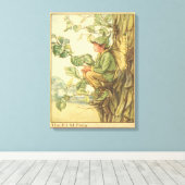 Winged Elm Fairy Zitten in een boom Canvas Afdruk (Insitu (Houten vloer))