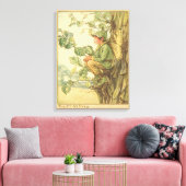 Winged Elm Fairy Zitten in een boom Canvas Afdruk (Insitu (Woonkamer))