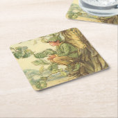 Winged Elm Fairy Zitten in een boom Kartonnen Onderzetters (Schuin)