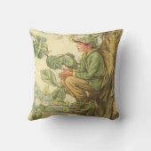 Winged Elm Fairy Zitten in een boom Kussen (Achterkant)