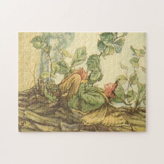 Winged Elm Fairy Zitten in een boom Legpuzzel (Horizontaal)