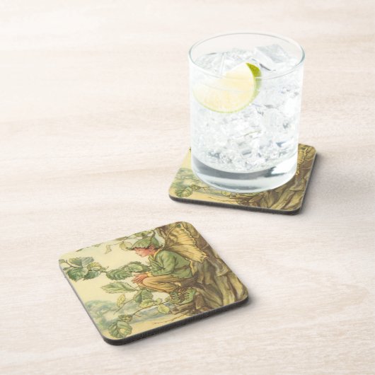 Winged Elm Fairy Zitten in een boom Onderzetter (Rechterzijde)