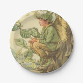 Winged Elm Fairy Zitten in een boom Papieren Bordje (Voorkant)