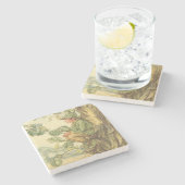 Winged Elm Fairy Zitten in een boom Stenen Onderzetter (Zijkant)