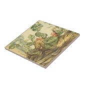 Winged Elm Fairy Zitten in een boom Tegeltje (Zijkant)