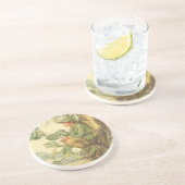 Winged Elm Fairy Zitten in een boom Zandsteen Onderzetter (Zijkant)