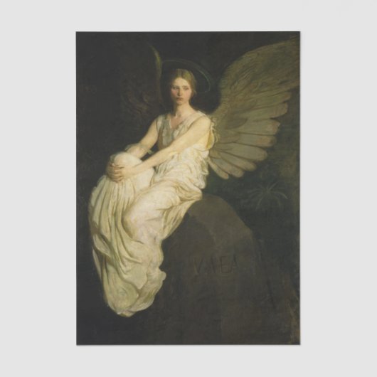 Winged Figure on a Rock by Abbott Thayer Tissuepapier (Voorkant)